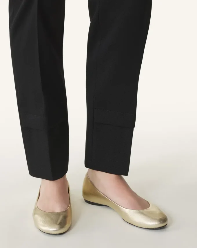 Les ballerines plates en cuir métallisé
