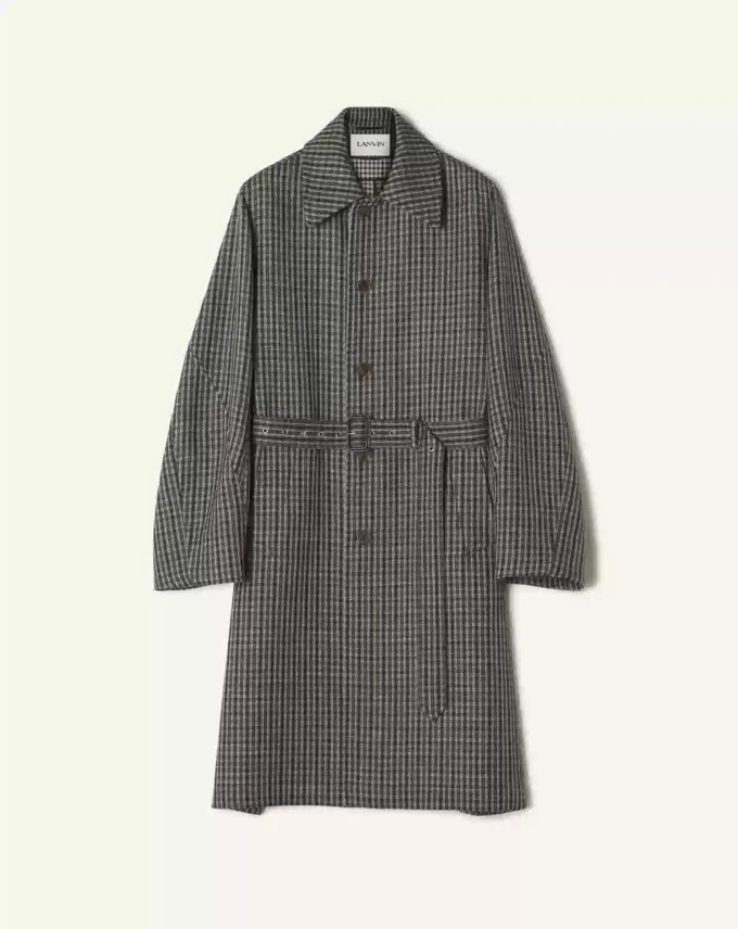Manteau en laine à carreaux