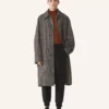 Manteau en laine à carreaux
