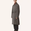 Manteau en laine à carreaux