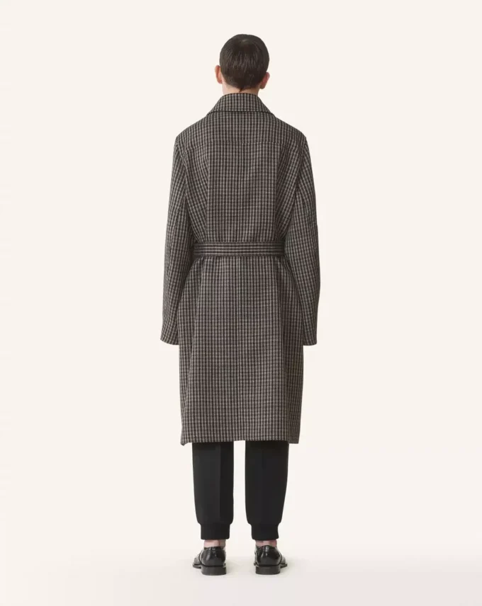 Manteau en laine à carreaux