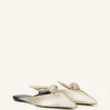 Mule Midnight Step Bow en cuir métallisé