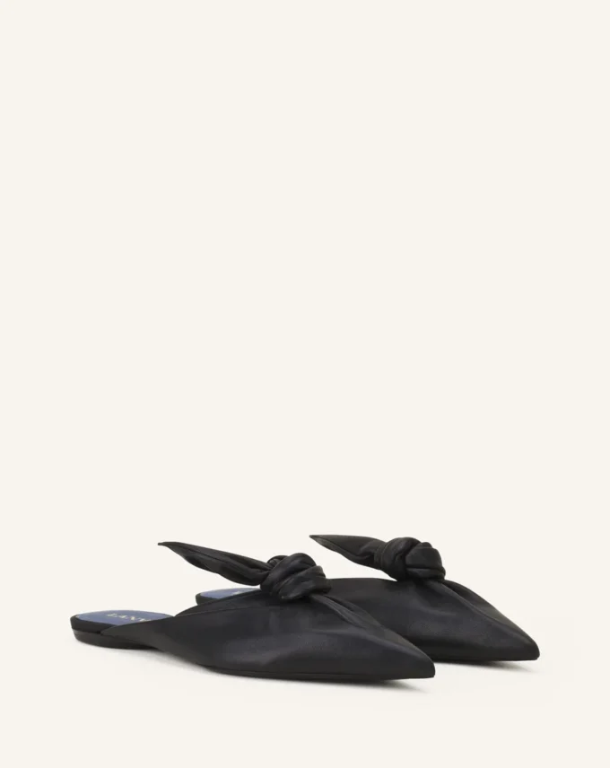 Mules Midnight Step en cuir avec nœud
