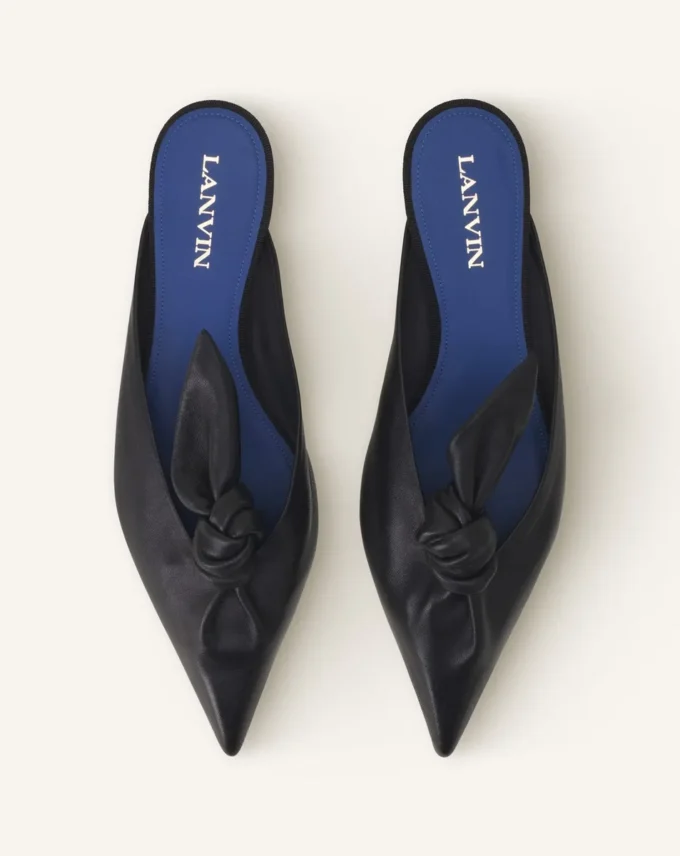 Mules Midnight Step en cuir avec nœud