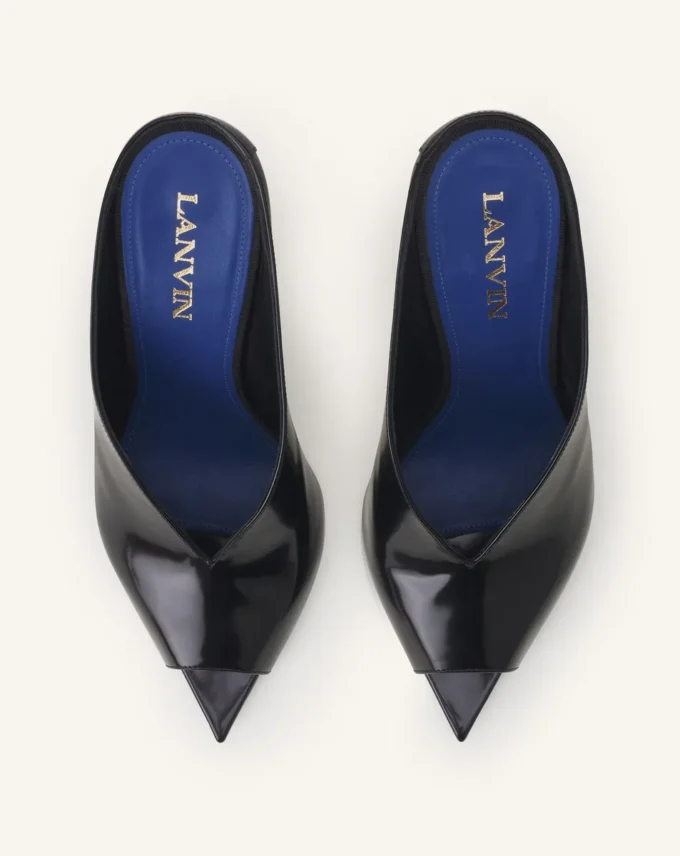 Mules Midnight Step en cuir verni