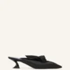 Mules à talons en cuir Midnight Step Bow