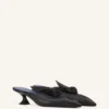 Mules à talons en cuir Midnight Step Bow