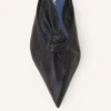 Mules à talons en cuir Midnight Step Bow