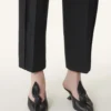 Mules à talons en cuir Midnight Step Bow