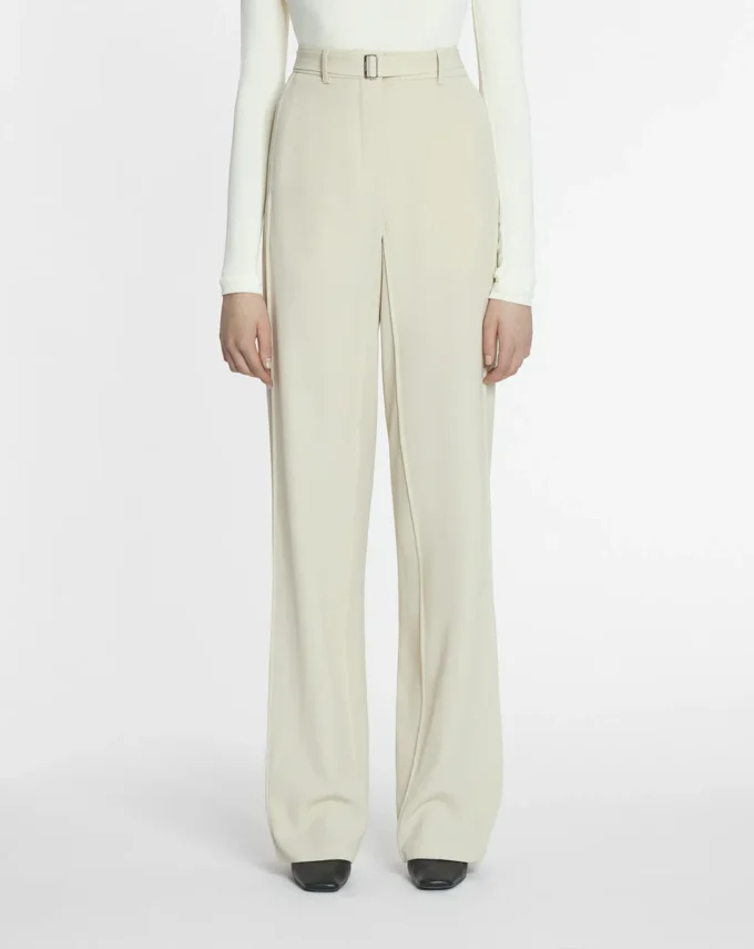 Pantalon ajusté en laine mélangée