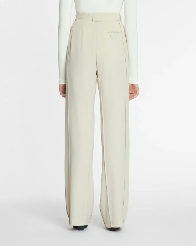 Pantalon ajusté en laine mélangée