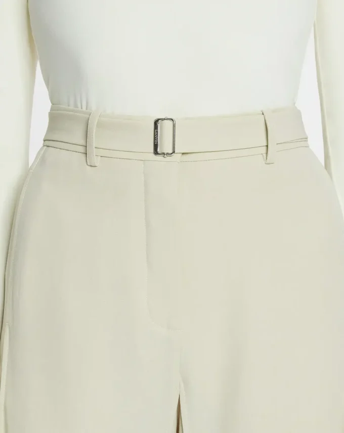 Pantalon ajusté en laine mélangée