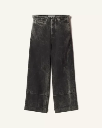 Pantalon ample en denim délavé