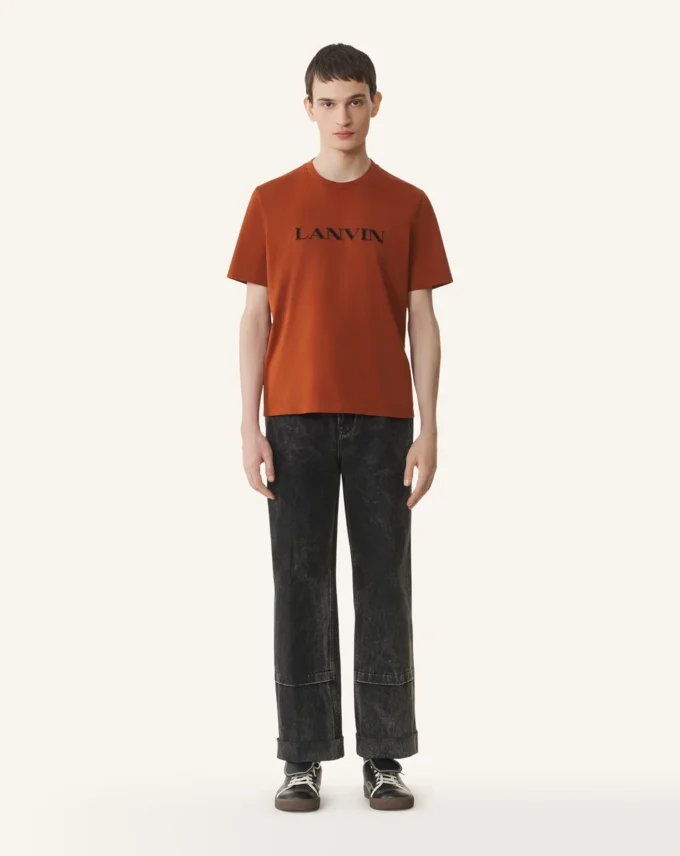 Pantalon ample en denim délavé