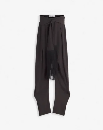 Pantalon bouffant en laine et viscose