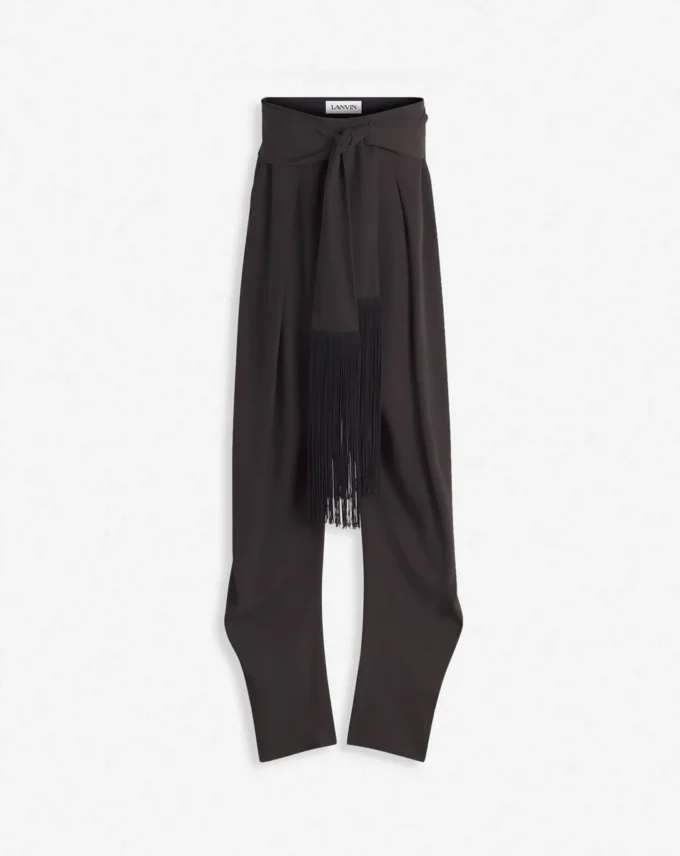 Pantalon bouffant en laine et viscose
