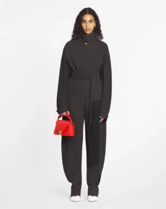 Pantalon bouffant en laine et viscose