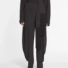 Pantalon bouffant en laine et viscose
