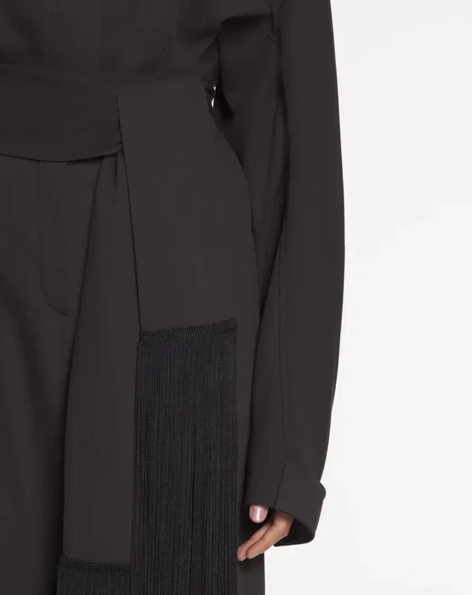 Pantalon bouffant en laine et viscose