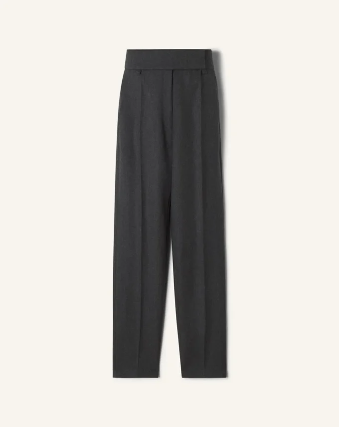 Pantalon cigarette en flanelle