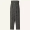 Pantalon cigarette en laine Prince de Galles