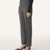 Pantalon cigarette en laine Prince de Galles