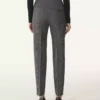 Pantalon cigarette en laine Prince de Galles