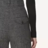 Pantalon cigarette en laine Prince de Galles