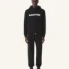 Sweat à capuche en coton et peau lainée Lanvin