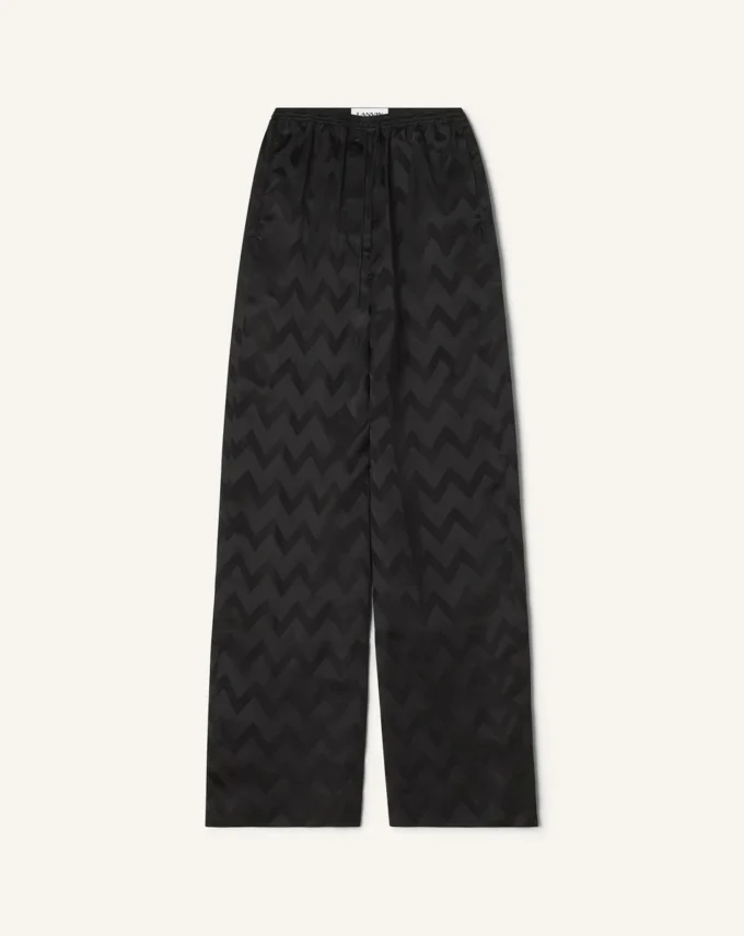 Pantalon fluide en viscose jacquard