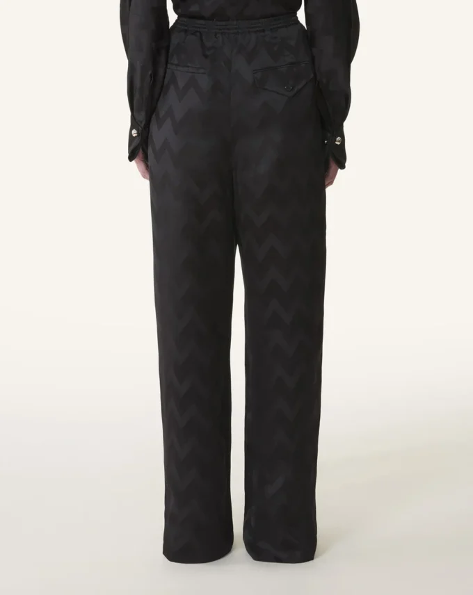Pantalon fluide en viscose jacquard