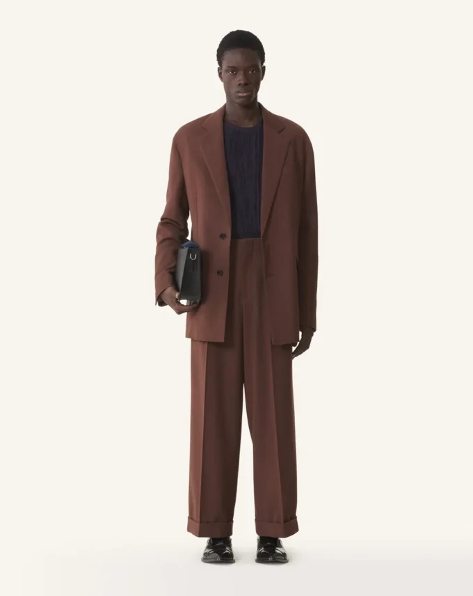 Pantalon large en flanelle
