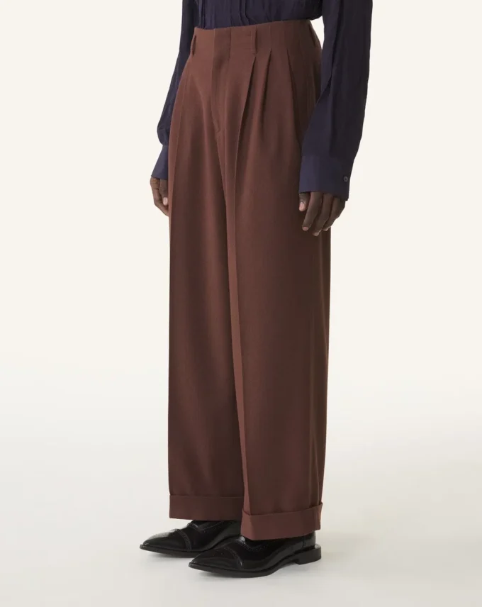 Pantalon large en flanelle