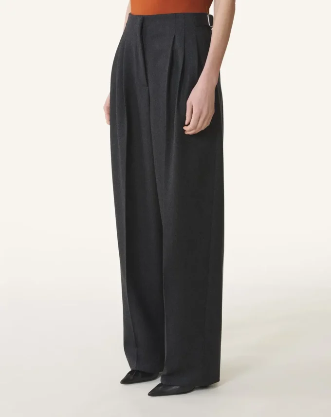 Pantalon large en flanelle