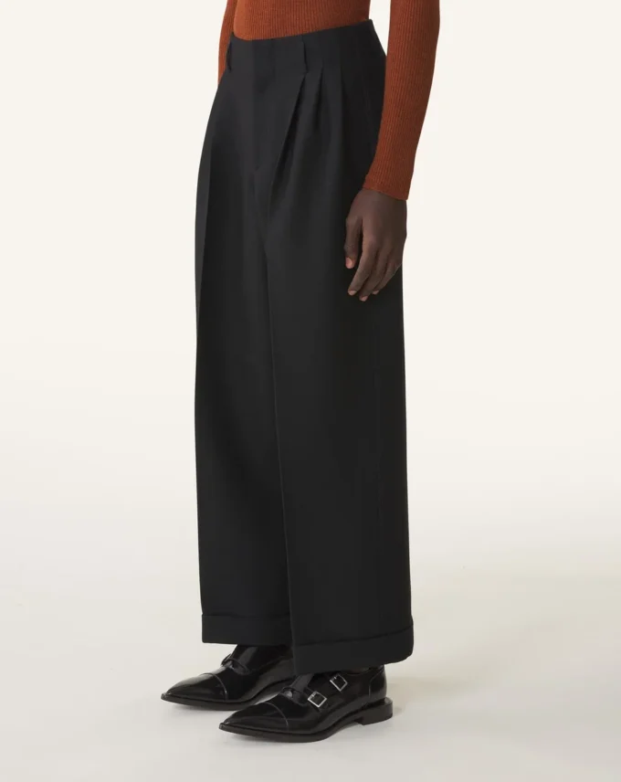 Pantalon large en flanelle