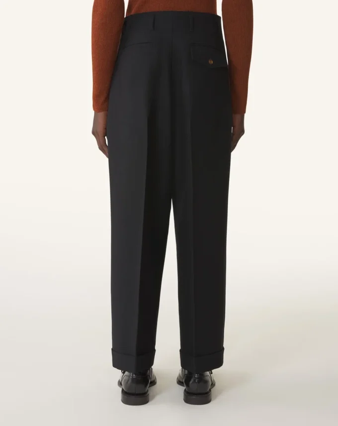 Pantalon large en flanelle