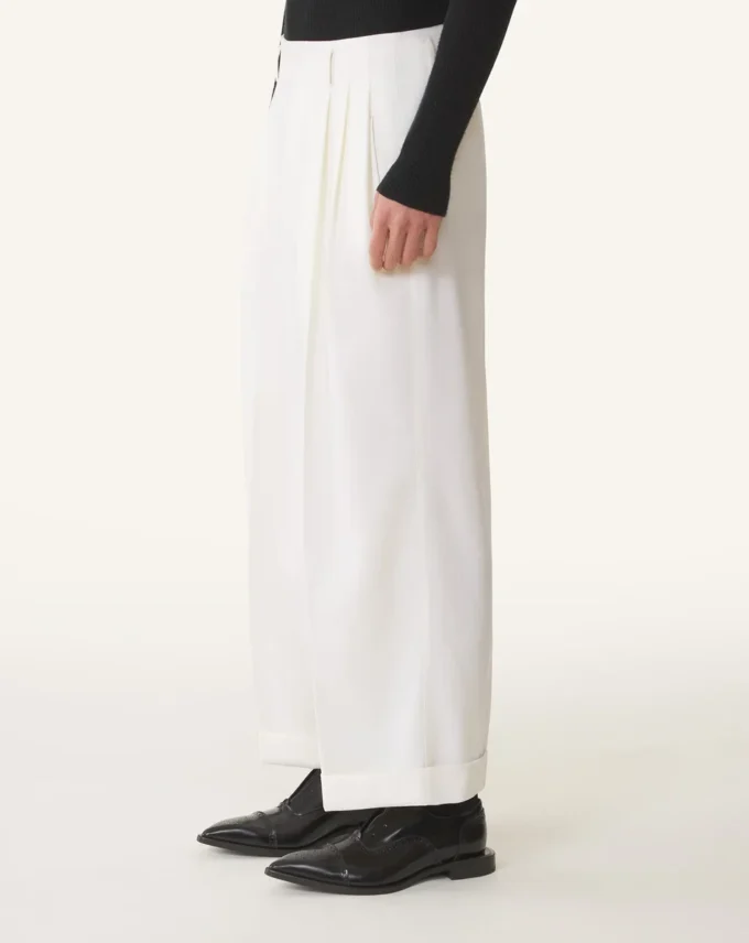 Pantalon large en laine