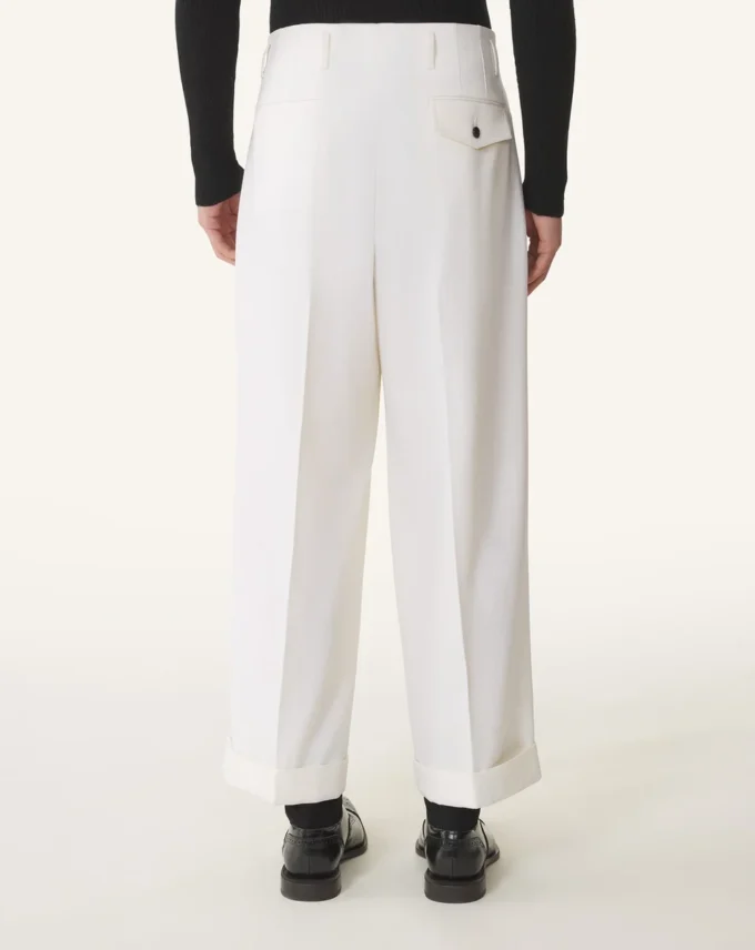 Pantalon large en laine