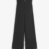 Pantalon large à revers