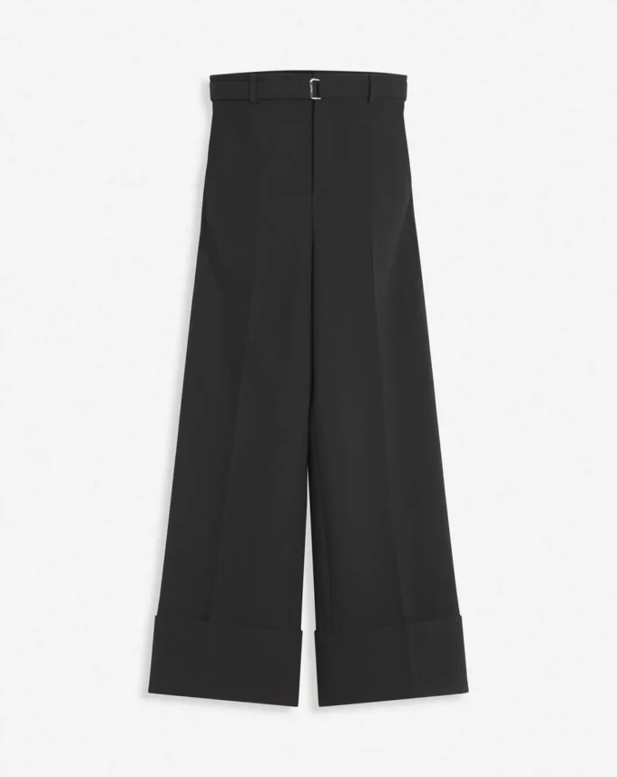 Pantalon large à revers