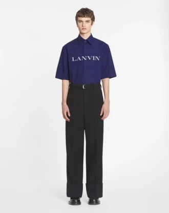 Pantalon large à revers
