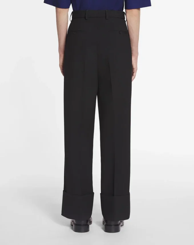 Pantalon large à revers