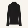 Pull à col roulé en laine mérinos et soie