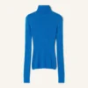 Pull à col roulé en laine mérinos et soie