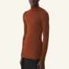 Pull à col roulé en laine mérinos et soie