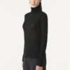 Pull à col roulé en laine mérinos et soie