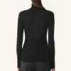 Pull à col roulé en laine mérinos et soie