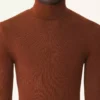 Pull à col roulé en laine mérinos et soie