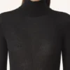 Pull à col roulé en laine mérinos et soie