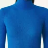 Pull à col roulé en laine mérinos et soie